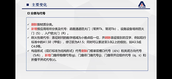 簡述防火門新標準修訂變化情況